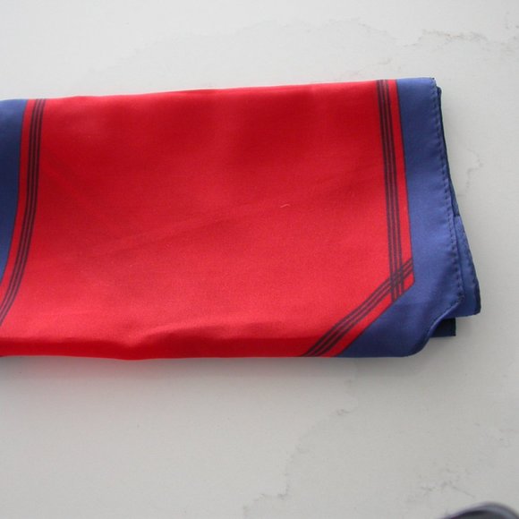 Red and Blue Silk Scarf - Picture 3 of 3